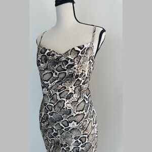Forever 21 Snake Print Spaghetti Strap asymmetrical Dress